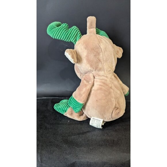 Kelly Toy Reindeer Plush Rattle Brown Tan Green Baby Christmas 12 in sewn eyes - Picture 3 of 7